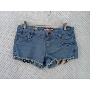 Hot Kiss American Patriotic Cici Short Juniors 9 Stars Stripes Cut Off Shorts